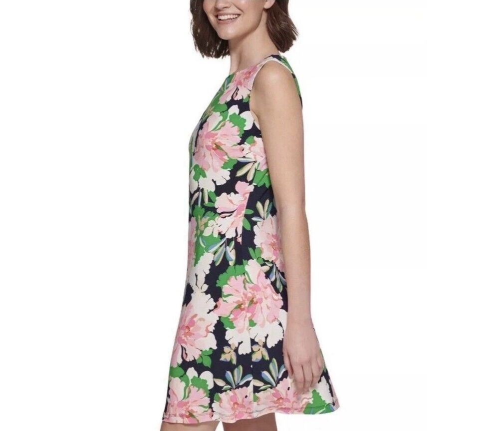 Tommy Hilfiger Sleeveless Floral Jersey Shift Dress Women’s Small Stretch